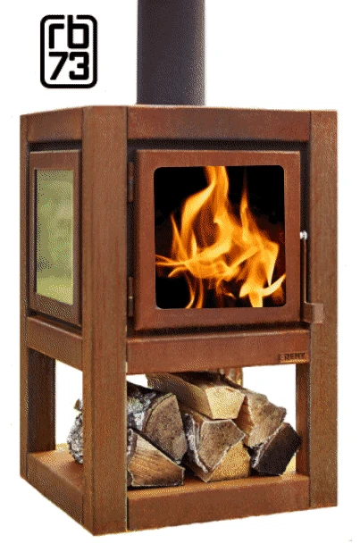 RB73 Feuerstelle mit Holzlager